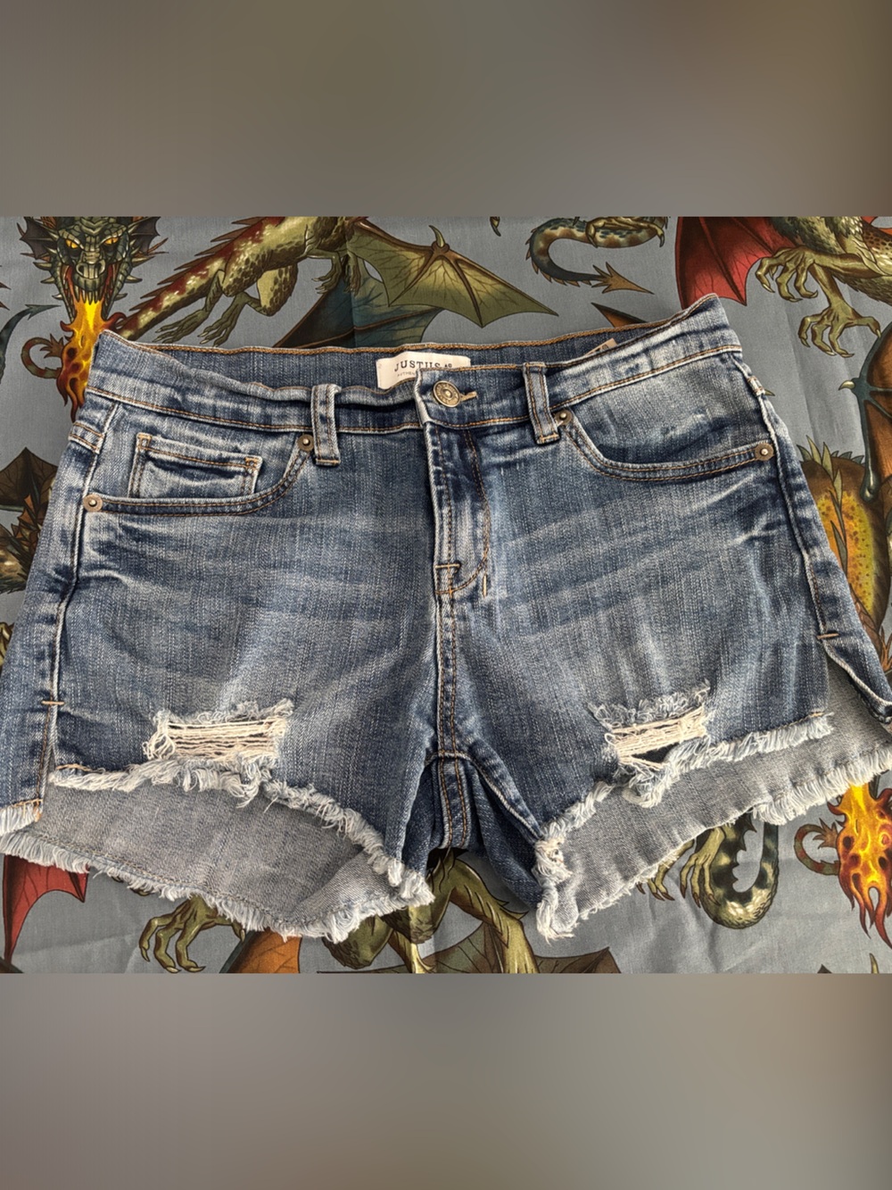 Just USA Distressed Denim Cutoff Shorts, S